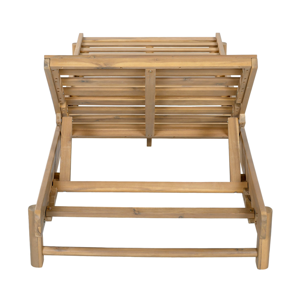 Wood Chaise Lounge Frame with Light Teak Finish - Acacia Comfort