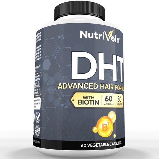 Nutrivein Premium DHT Blocker for Men &amp; Women - with Biotin - 30 Day Supply (60 Caps)