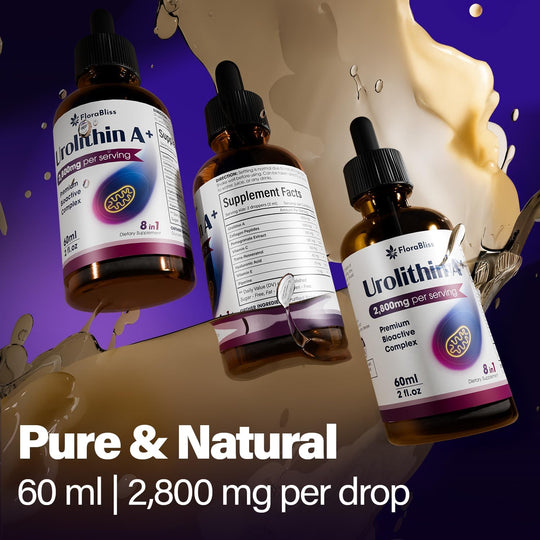Urolithin A Supplement 2800 mg Liquid Drops | with Trans-Resveratrol, Collagen Peptides, Pomegranate Extract, Hyaluronic Acid, Vitamin E &amp; C