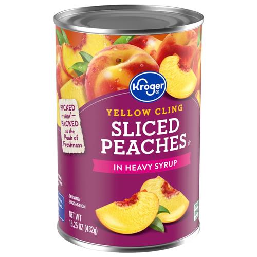 Kroger Canned Yellow Cling Sliced Peaches in Heavy Syrup 15.25 oz