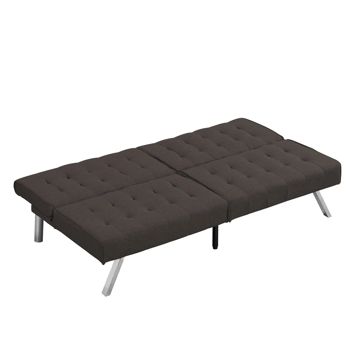 Wood Frame Stainless Leg Futon Sofa Bed