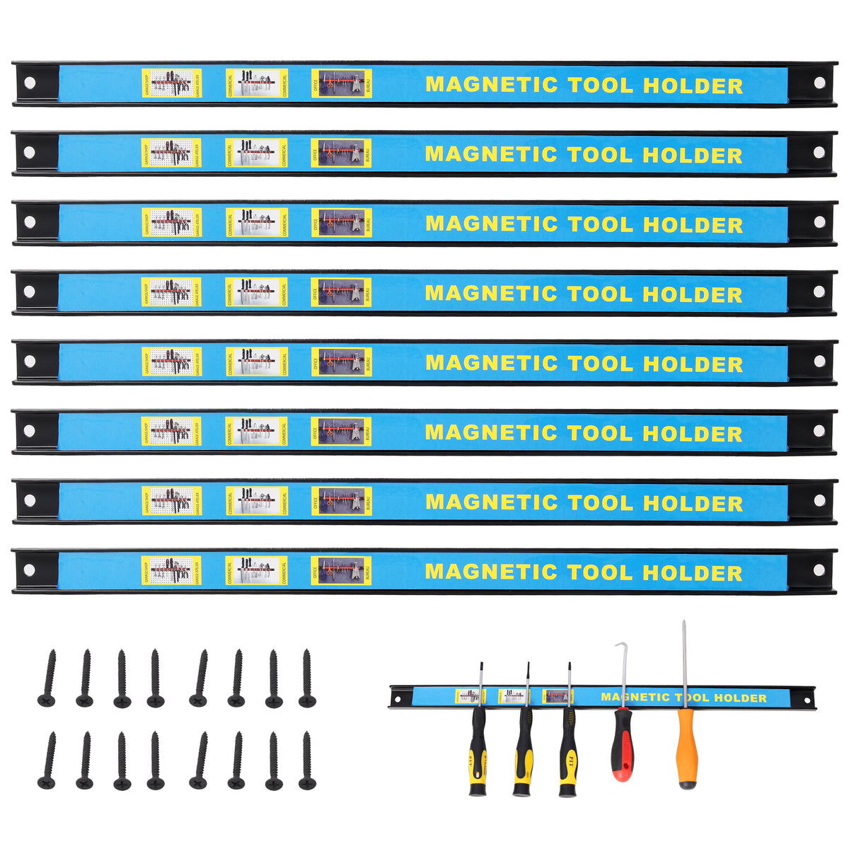 8-Pack 18-Inch Heavy Duty Magnetic Tool Holder
