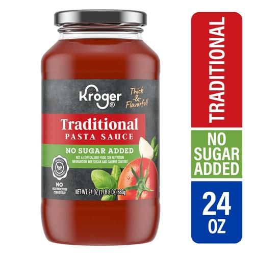 Kroger No Sugar Added Traditional Pasta Sauce 24 oz
