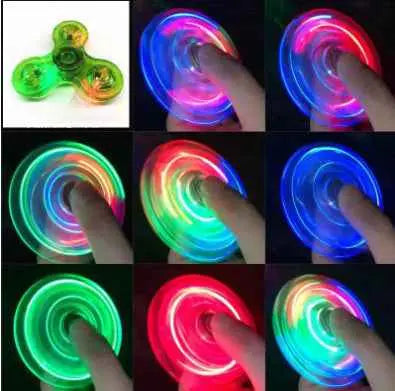 Luminous LED Light Fidget Spinner – Glow-In-The-Dark Stress Relief Toy