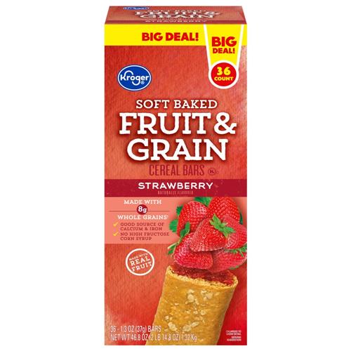 Kroger Soft Baked Fruit &amp; Grain Strawberry Cereal Bar 46.8 oz