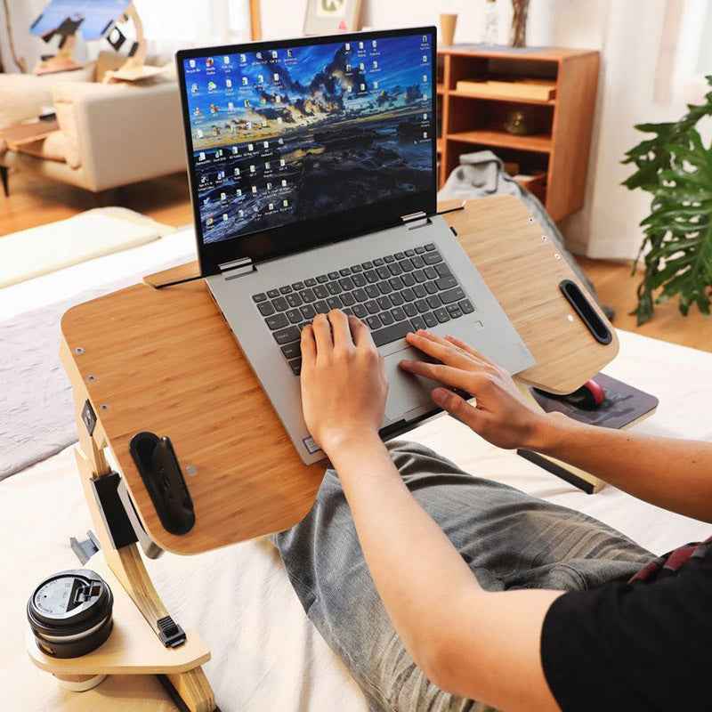 Foldable Wooden Computer Desk - Space-Saving & Portable Design