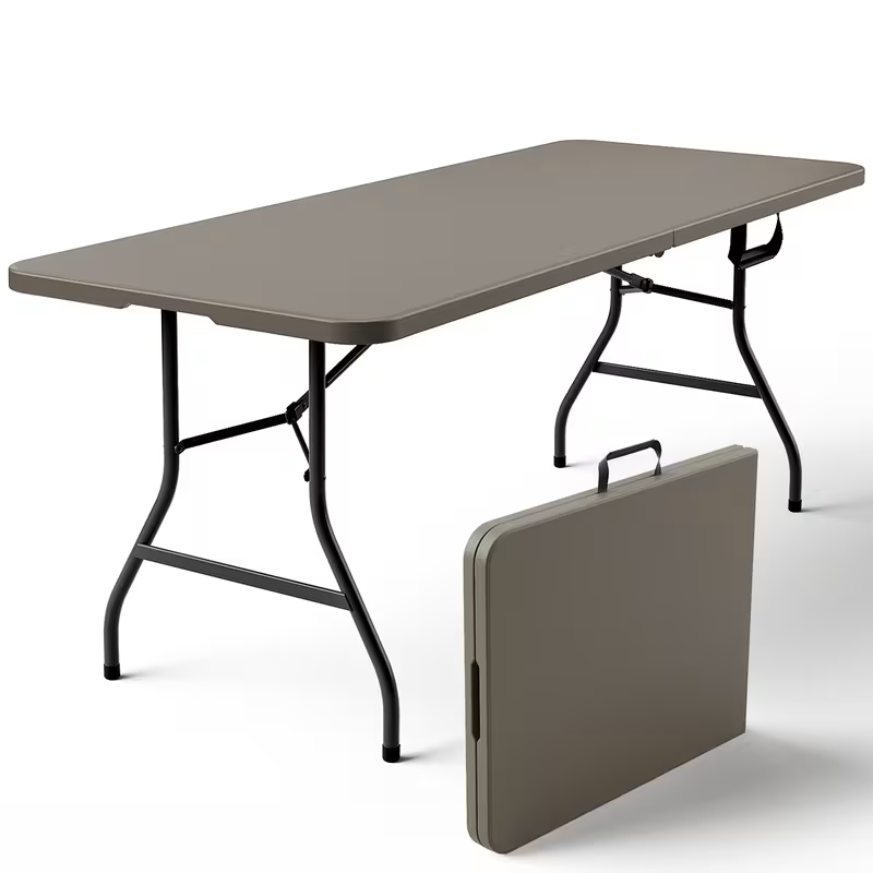 4ft/6ft Portable Plastic Folding Table – Indoor &amp; Outdoor Dining