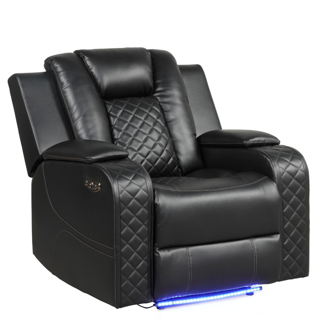 Benz - LED &amp; Power Recliner Chair With Adjustable Headrest