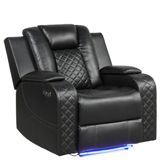 Benz - LED &amp; Power Recliner Chair With Adjustable Headrest