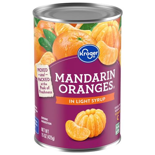 Kroger Canned Mandarin Oranges in Light Syrup 15 oz