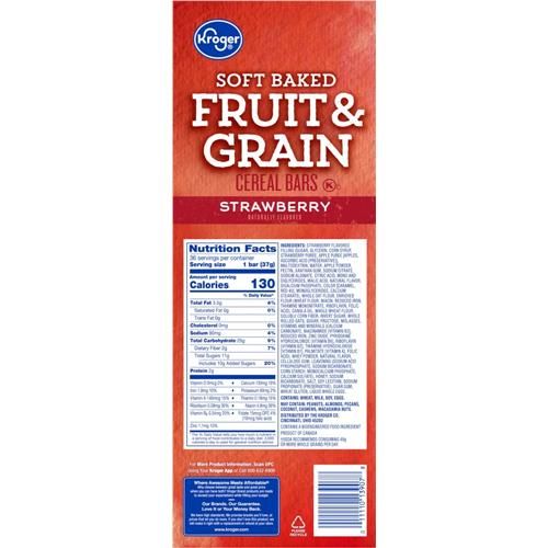 Kroger Soft Baked Fruit & Grain Strawberry Cereal Bar 46.8 oz