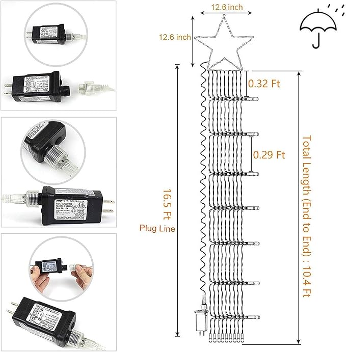 cerflyer (New) Christmas Decoration, String Lights with 12/&
