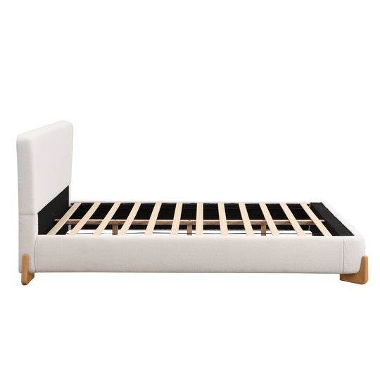 Elegant Boucle Upholstered Bed in Queen Size