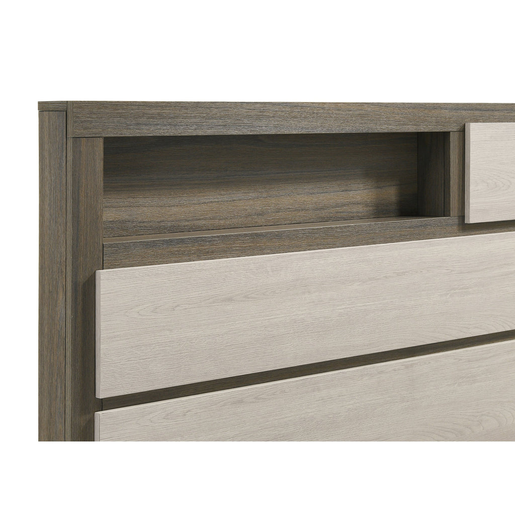 Grey Eastern King Platform Bed