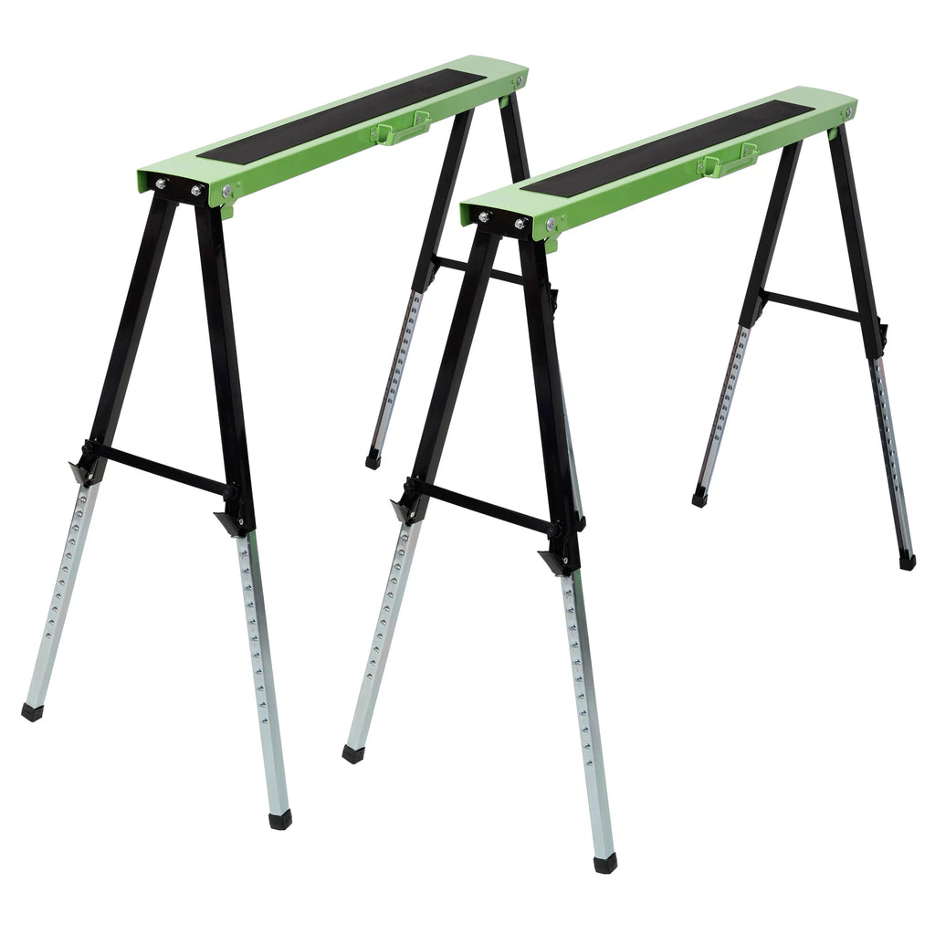 2-Pack Adjustable Saw Horse - Folding Portable Work Horse