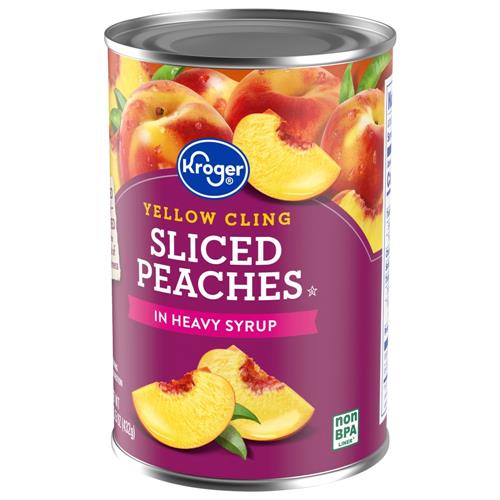 Kroger Canned Yellow Cling Sliced Peaches in Heavy Syrup 15.25 oz