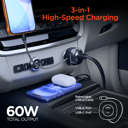 HyperGear SpeedBoost 60W Retractable Car Charger
