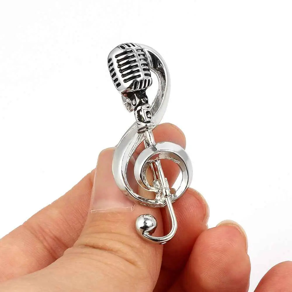 Retro Microphone Music Brooch - A Vintage Statement Piece
