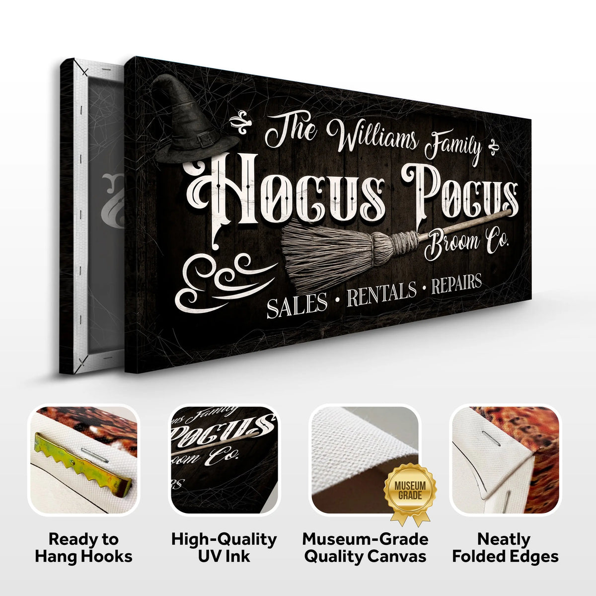 Personalized Hocus Pocus Broom Co. Wall Sign