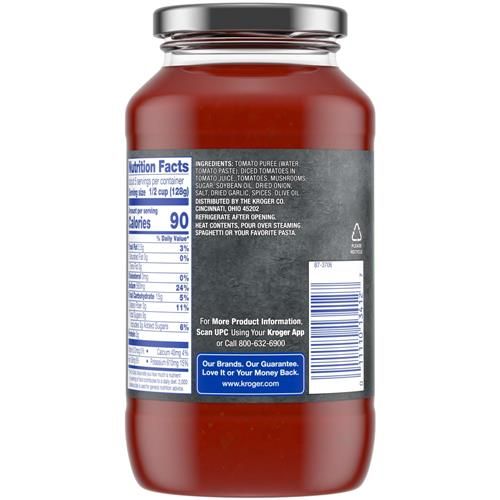 Kroger Mushroom &amp; Onion Chunky Pasta Sauce 24 oz