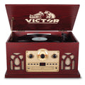 Victor Belmont 8-in-1 Wood Music Center Cherry - Refurbished Music Experience