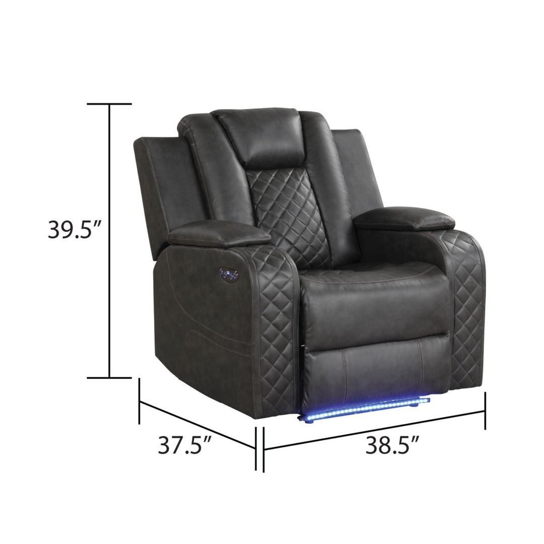 Benz - LED &amp; Power Recliner Chair With Adjustable Headrest