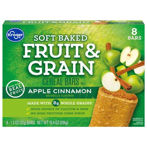 Kroger Fruit &amp; Grain Apple &amp; Cinnamon Cereal Bars 8 ct