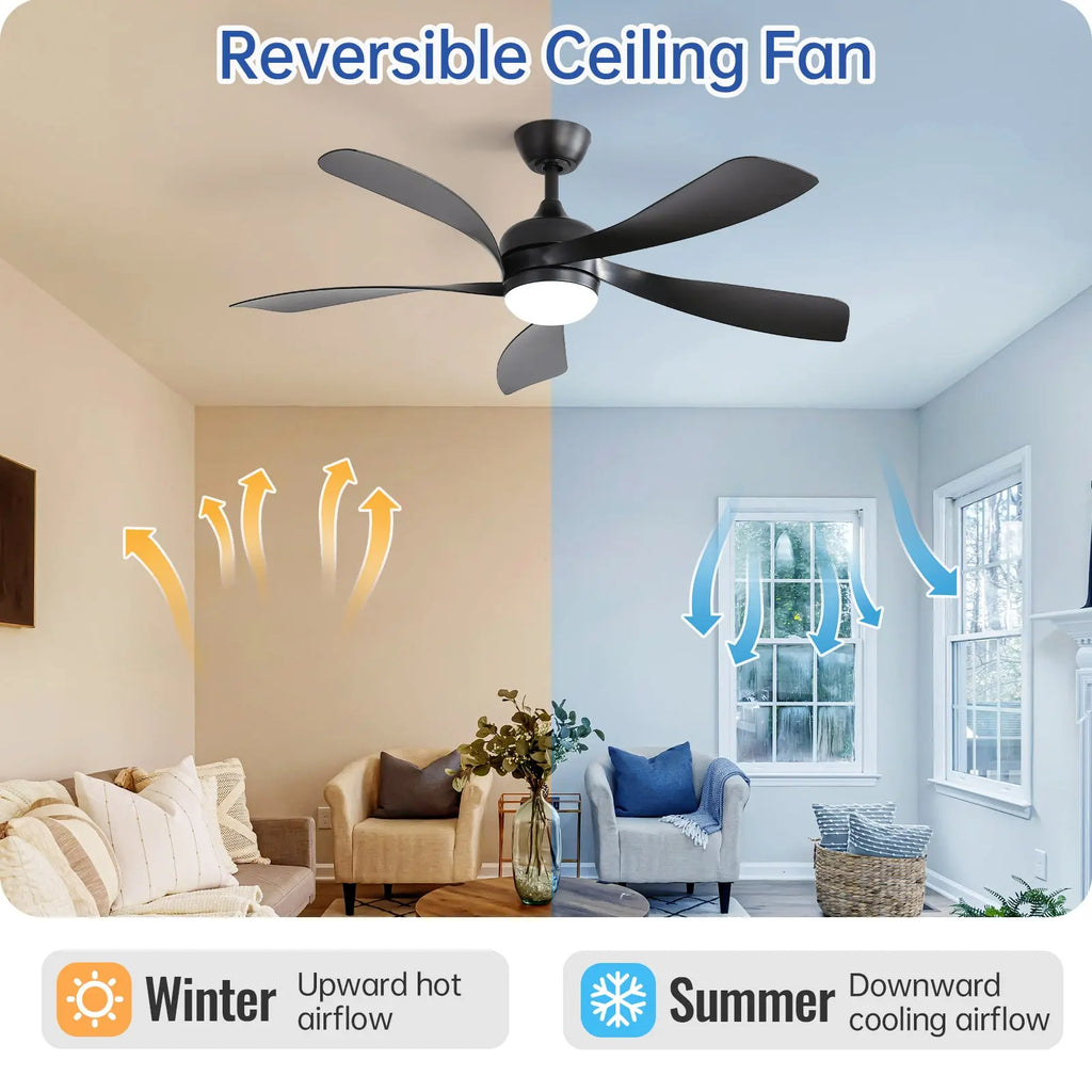 45 Inch Matte Ceiling Fan with LED Light