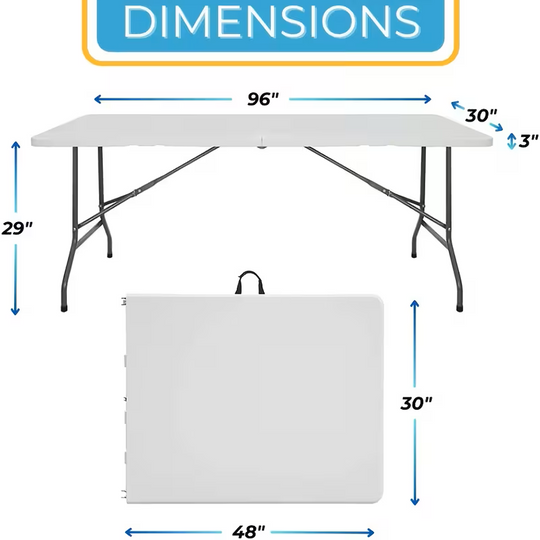4ft/6ft Portable Plastic Folding Table – Indoor &amp; Outdoor Dining