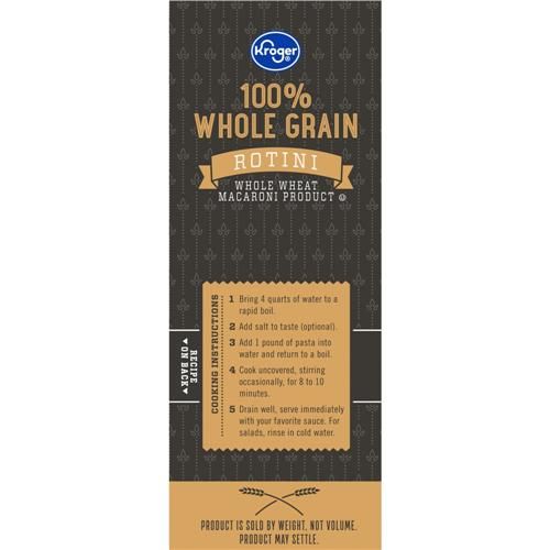 Kroger 100% Whole Grain Salad Rotini Pasta 16 oz