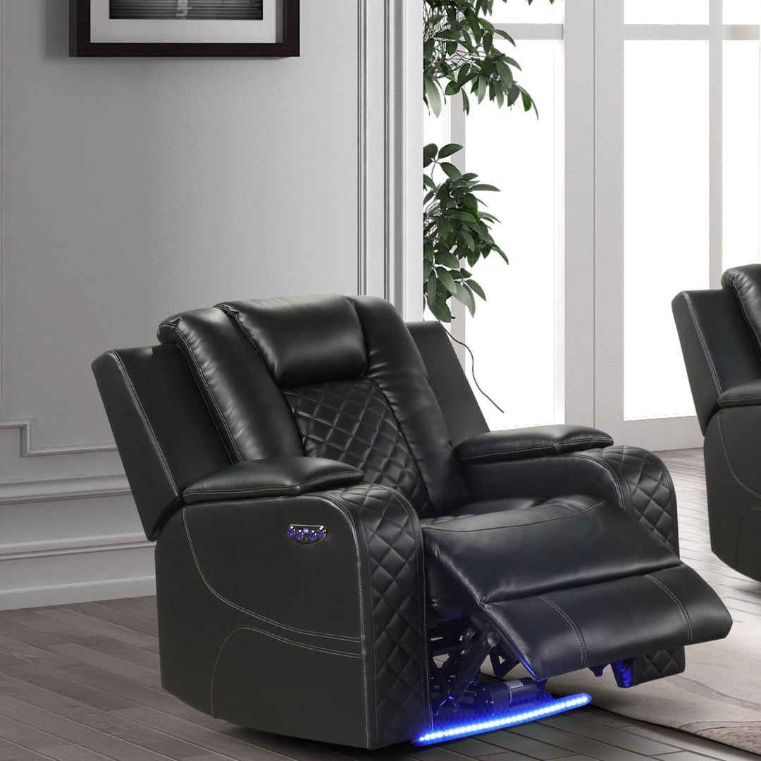 Benz - LED &amp; Power Recliner Chair With Adjustable Headrest