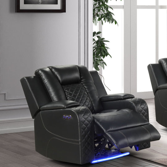 Benz - LED &amp; Power Recliner Chair With Adjustable Headrest