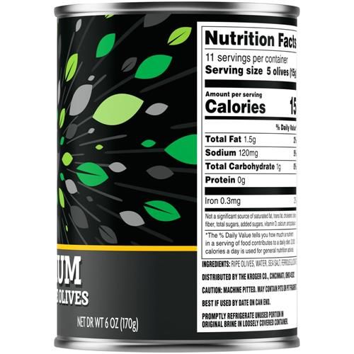 Kroger Medium Pitted Ripe Black Olives 6 oz