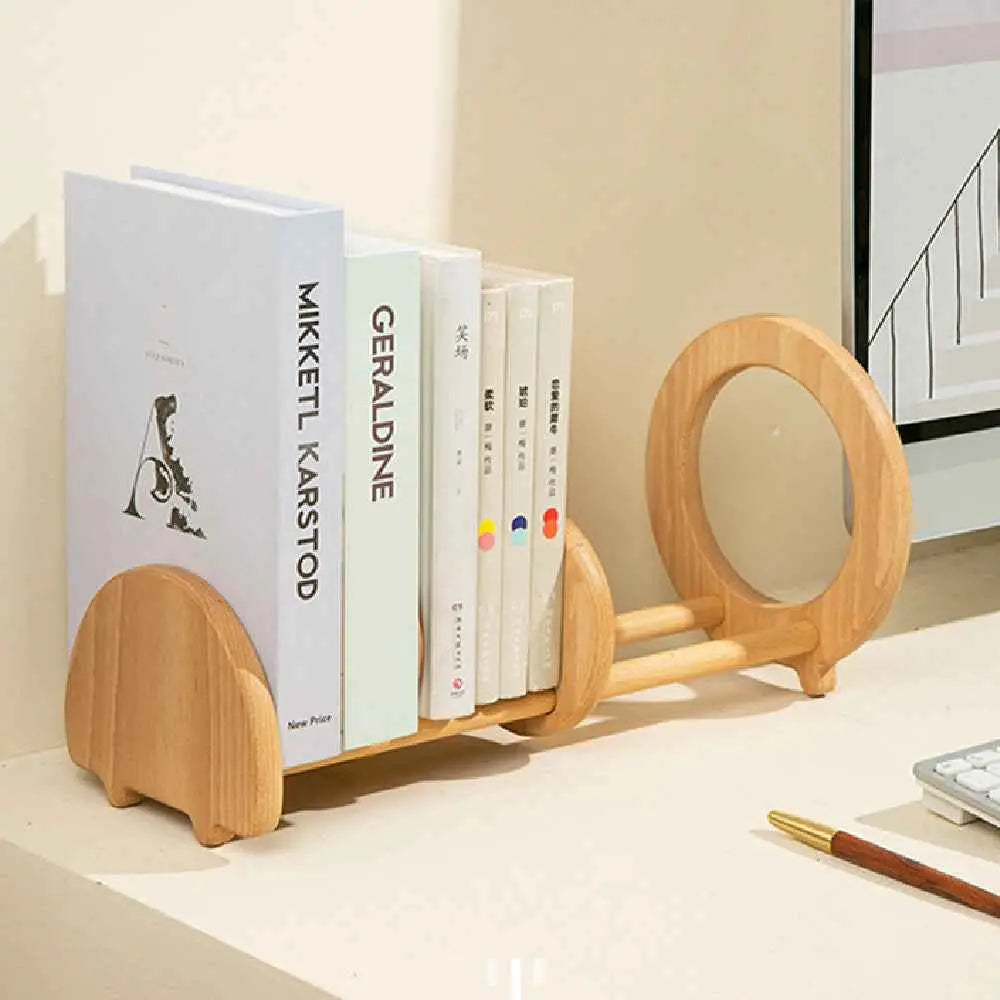 Wooden Desktop Bookshelf - Adjustable & Stylish for Your Space