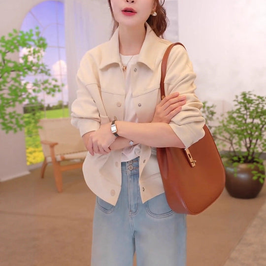 Stylish Chic Casual Versatile Solid-color Top