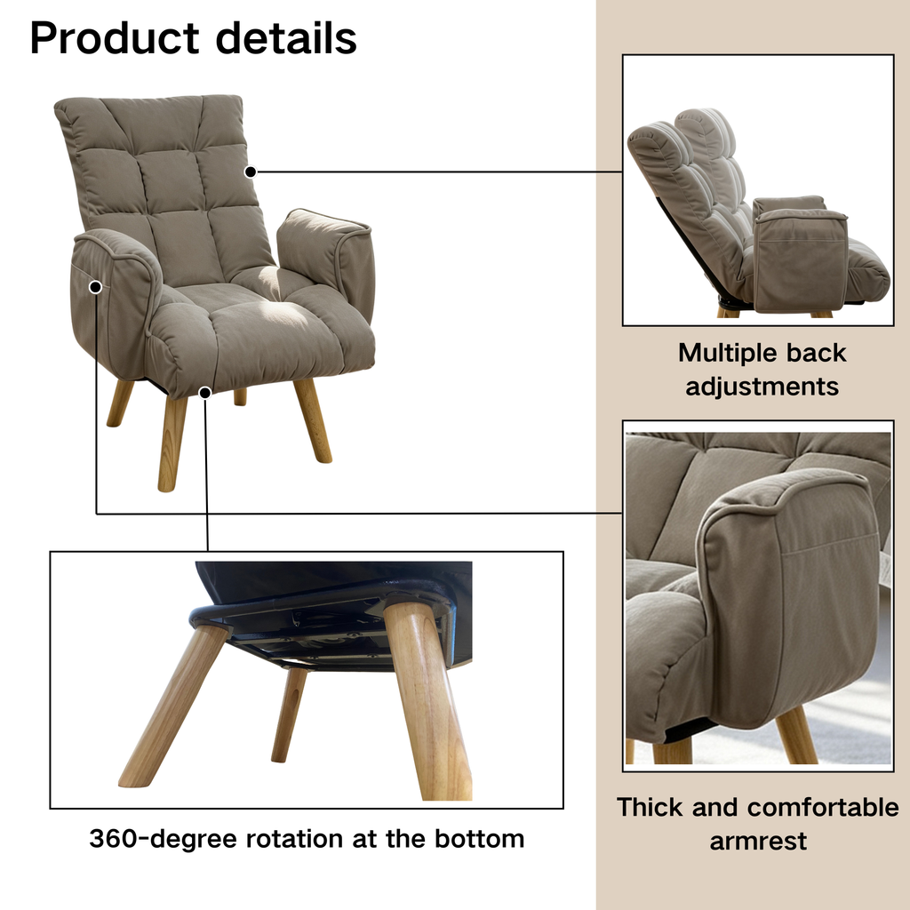 Sofa Lounge Chair - Rotatable and Adjustable for Ultimate Comfort