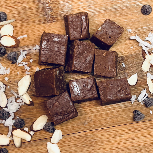 Handmade Chocolate Almond Coconut Fudge | Meem&