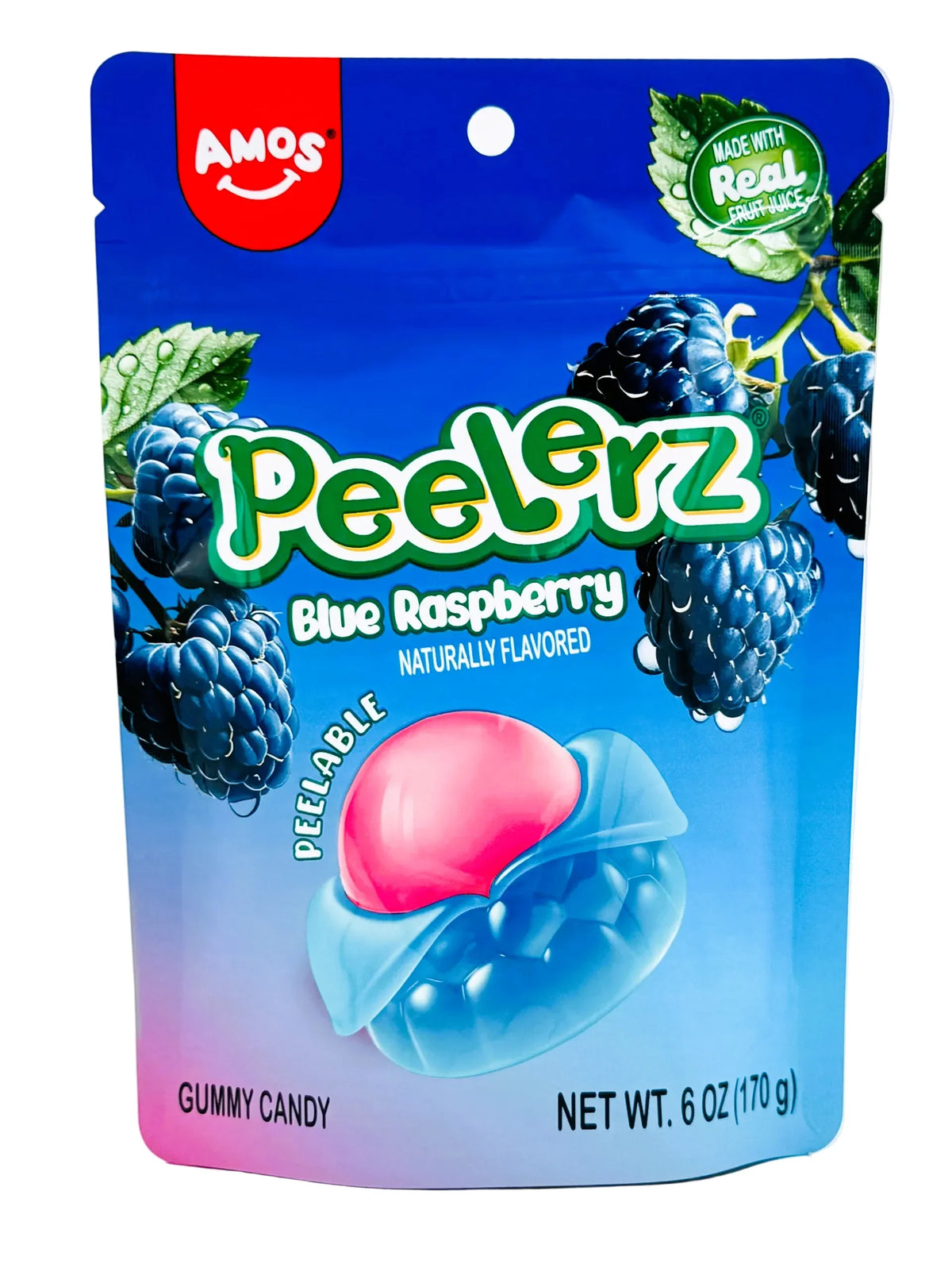 Amos Peelerz Blue Raspberry 6 pack (6oz)