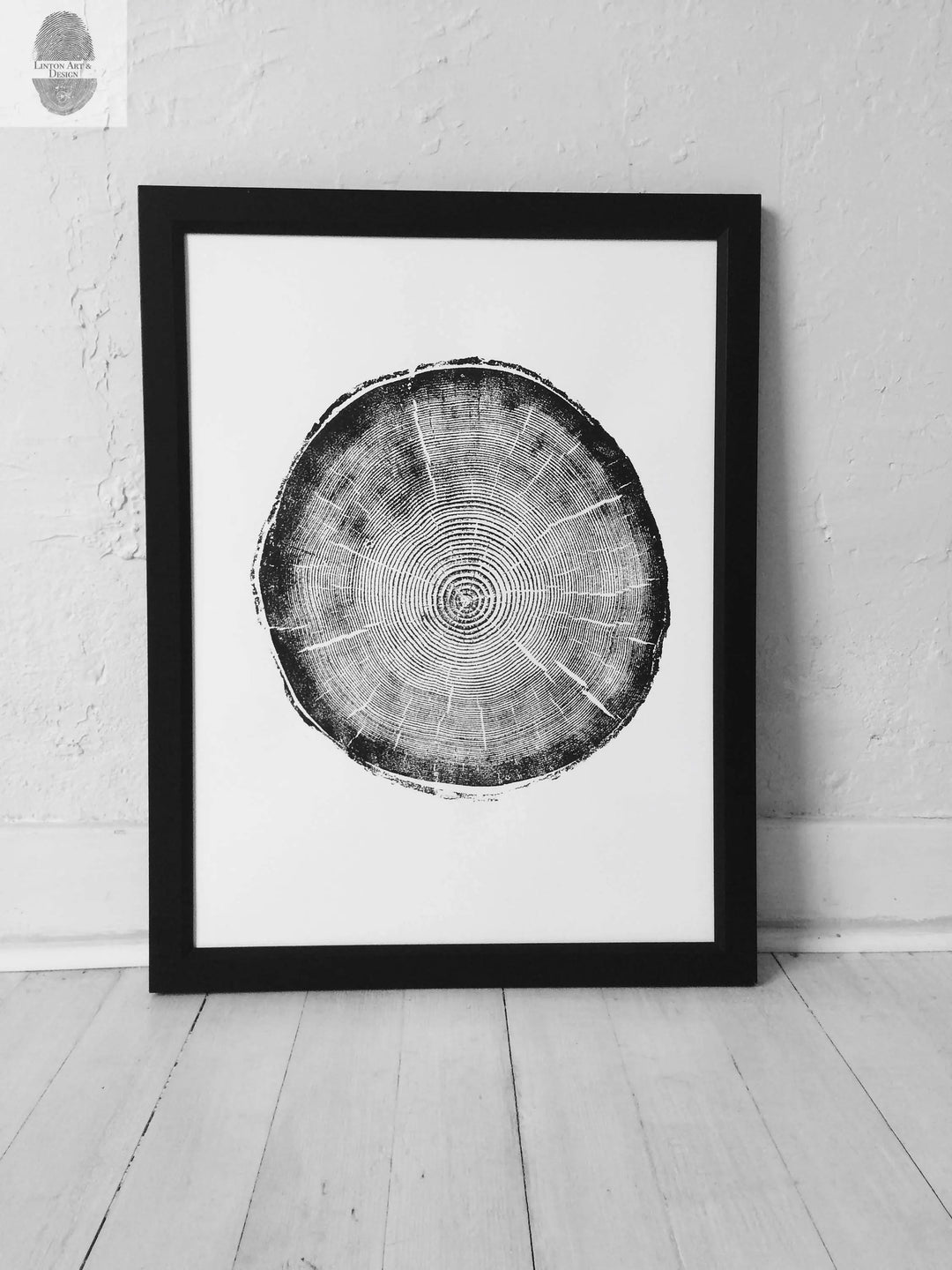 Big Cottonwood Canyon, Tree Ring Print, Woodcut, Utah Art, Botanical Print, Father&