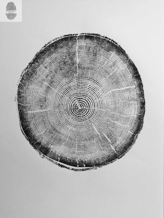 Big Cottonwood Canyon, Tree Ring Print, Woodcut, Utah Art, Botanical Print, Father&