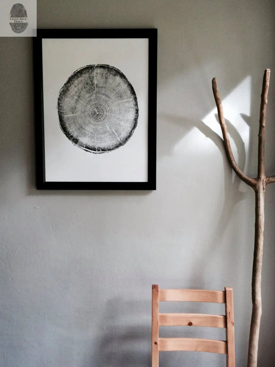 Big Cottonwood Canyon, Tree Ring Print, Woodcut, Utah Art, Botanical Print, Father&