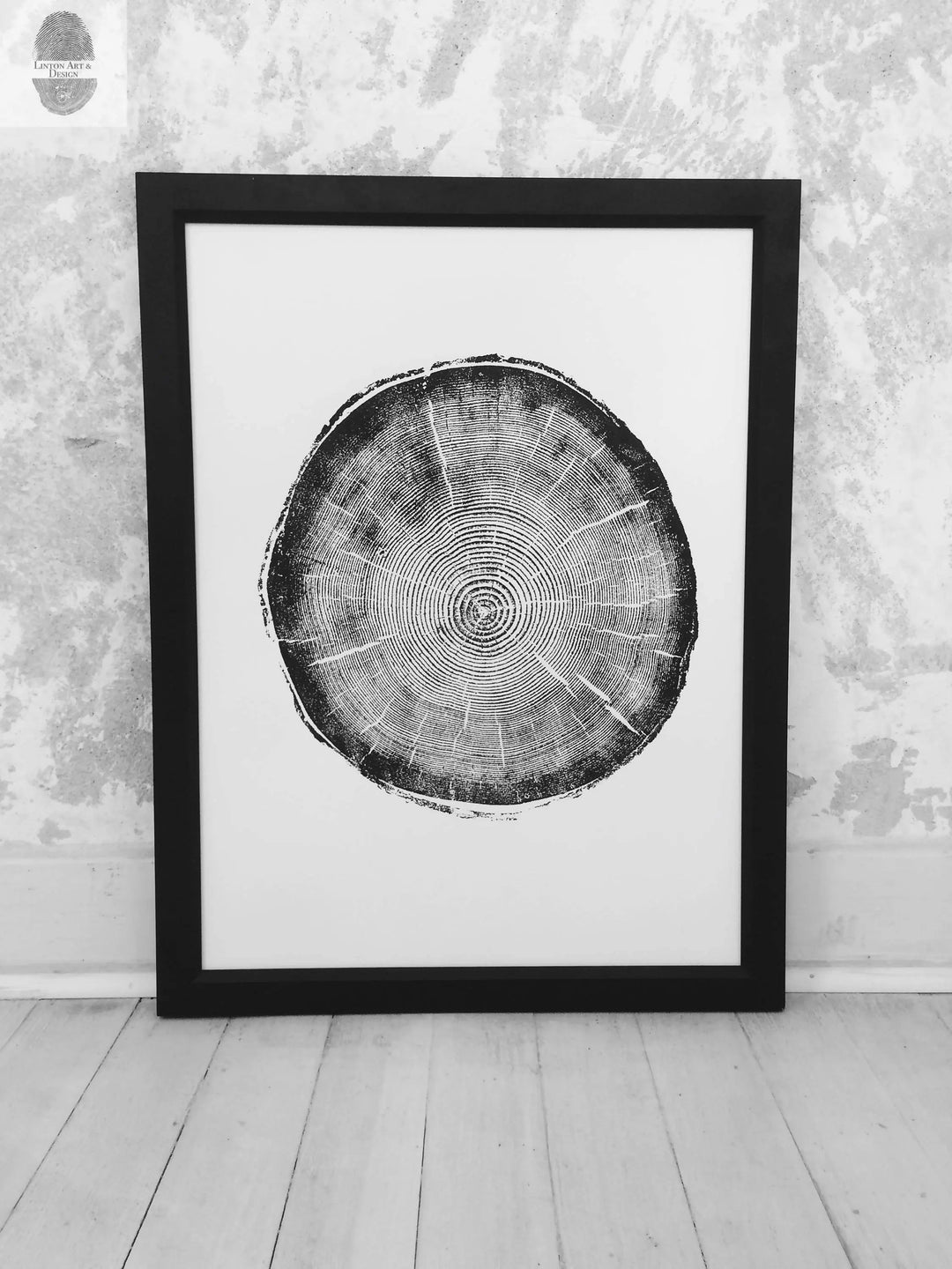 Big Cottonwood Canyon, Tree Ring Print, Woodcut, Utah Art, Botanical Print, Father&