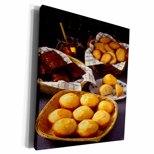 3dRose Food Brownies Muffins Baked Goods - Museum Grade Canvas Wrap (cw_285122)