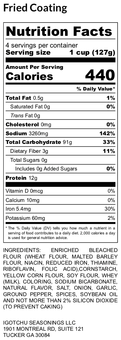 Fried Chicken &amp; Fish Coating Mix