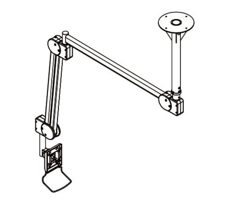DC982CA Extra Long Ceiling Monitor Arm Adjustable 74 inch extension