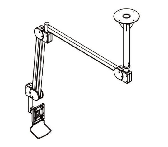 DC982CA Extra Long Ceiling Monitor Arm Adjustable 74 inch extension