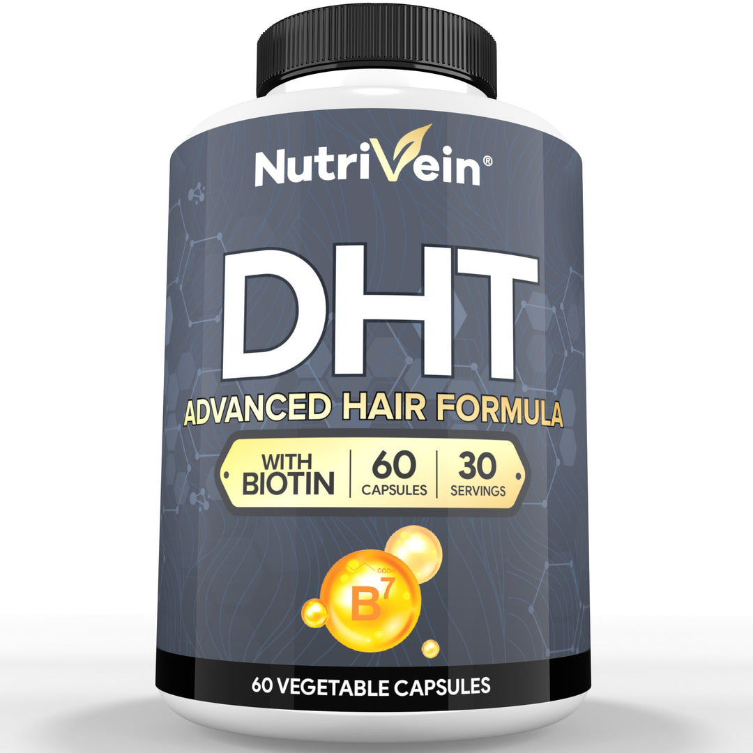 Nutrivein Premium DHT Blocker for Men &amp; Women - with Biotin - 30 Day Supply (60 Caps)
