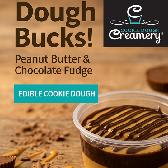 Dough Bucks! (aka Peanut Butter &amp; Chocolate Fudge) Edible Cookie Dough