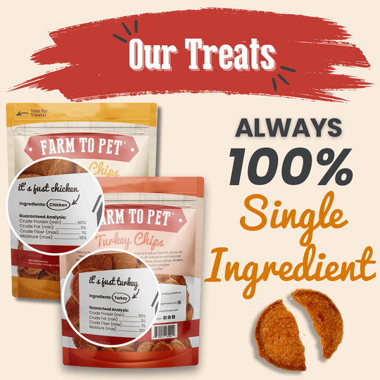 Turkey &amp; Chicken Chip Dog Treat Duo | Single-Ingredient Poultry Treats for Dogs