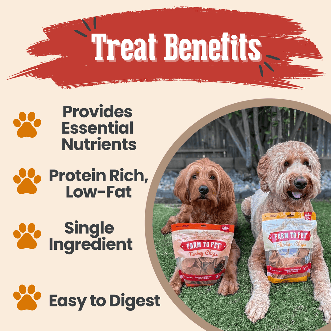 Turkey &amp; Chicken Chip Dog Treat Duo | Single-Ingredient Poultry Treats for Dogs